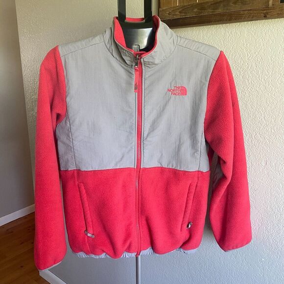 The North Face Girls Denali Fleece Jacket Sz XL 18 Rocket Red/Pink Full Zip Up - Picture 1 of 7